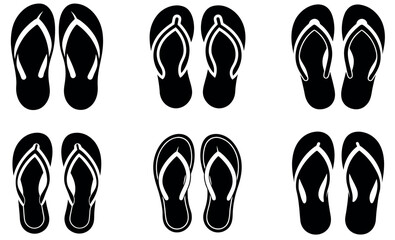 Flip Flops Icon Set - Stylish Beach Footwear Designs
