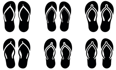 Flip Flops Icon Set - Stylish Beach Footwear Designs