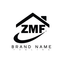 ZMF letter logo design. ZMF business and real estate monogram logo vector template.