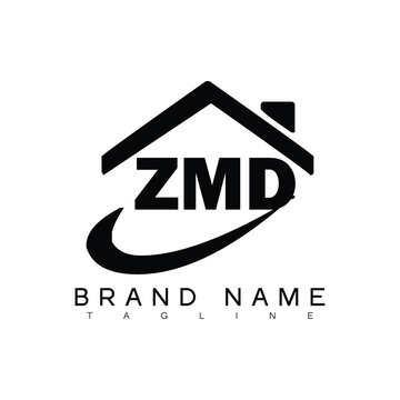 ZMD letter logo design. ZMD business and real estate monogram logo vector template.