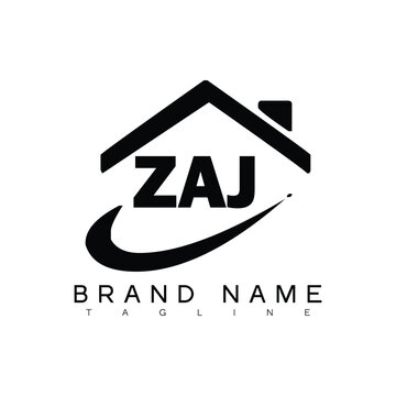 ZAJ letter logo design. ZAJ business and real estate monogram logo vector template.
