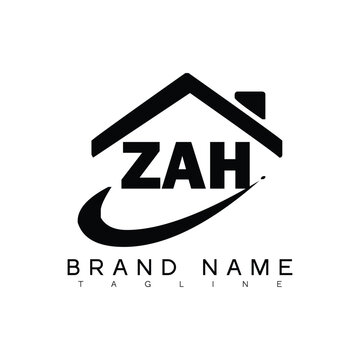 ZAH letter logo design. ZAH business and real estate monogram logo vector template.