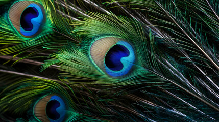 Obraz premium Close-Up Peacock Feather Display