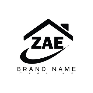 ZAE letter logo design. ZAE business and real estate monogram logo vector template.