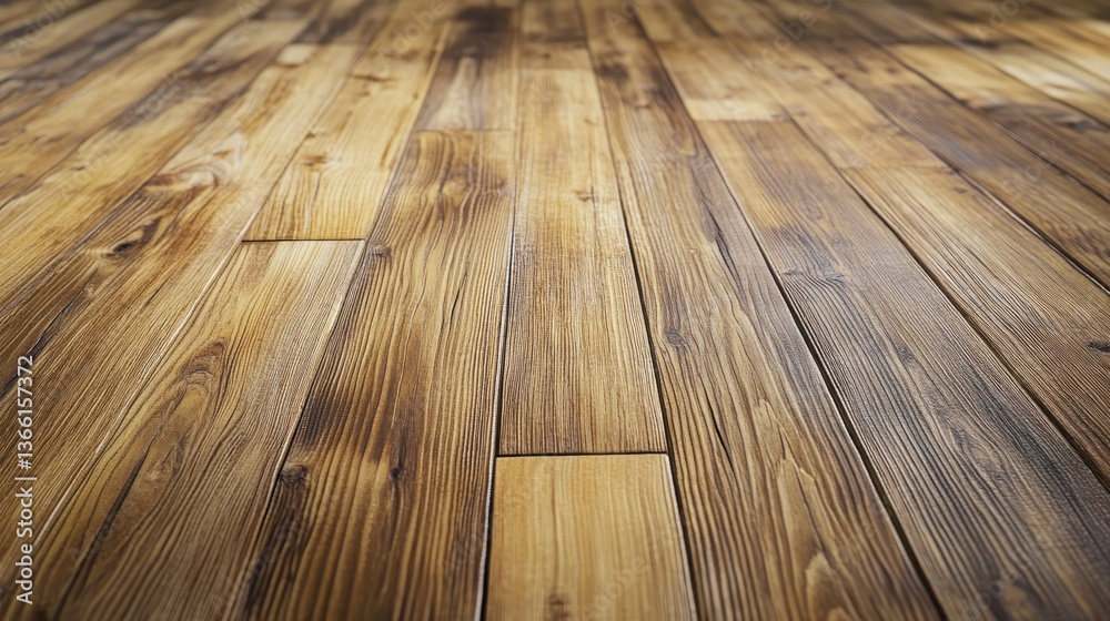 Poster Detailed Wooden Floor with Warm Brown Tones and Natural Grain Featuring a Parquet Pattern with a Smooth Shiny Finish Suitable for Interior Design Backdrops and Textures