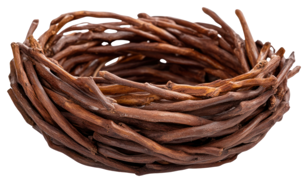 PNG Wood nest handcrafted decoration.