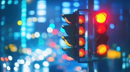 An AI powered traffic flow optimization system analyzing and adjusting traffic light timings to reduce congestion in urban areas, Urban technology style, photo of