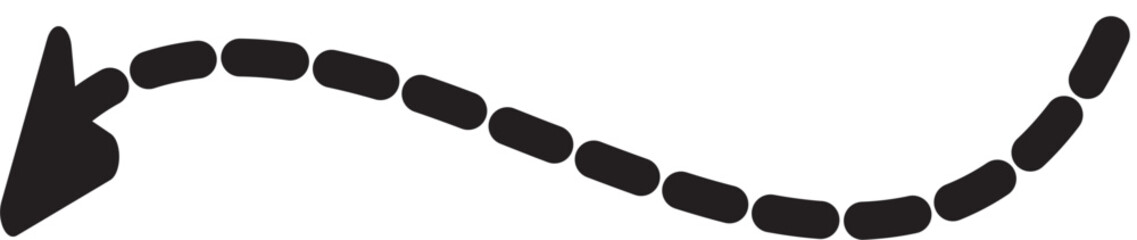 arrow dotted hand drawing element