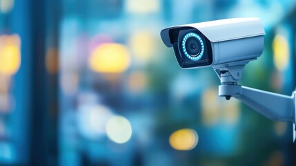 An AI powered video surveillance system analyzing security footage to detect and alert on suspicious activities, Security technology style, photo of