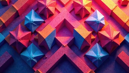 Abstract geometric shapes forming a repeating design , complex, motif