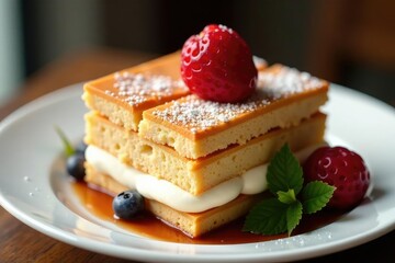 Classic Italian dessert, layers of coffee-soaked ladyfingers & creamy mascarpone , yummy, food, cocoa