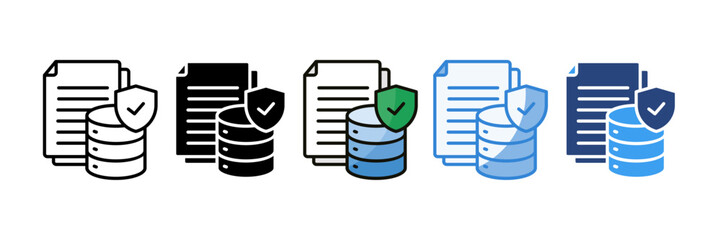 Data Guardian Icon Set Multiple Style Collection