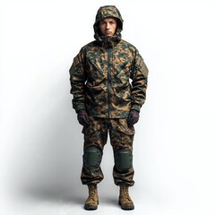 Fototapeta premium Tactical urban camouflage gear for outdoor adventure and military operations