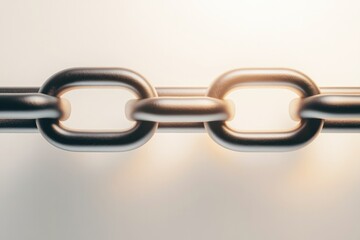 Obraz premium Metal chain links connected, showcasing strength and unity in de