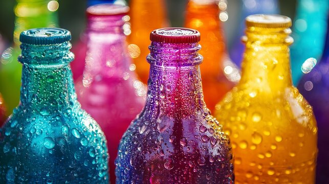 Exploring the significance of the 4Ps of marketing through colorful beverage bottles at outdoor event