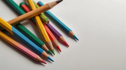 Naklejka premium pencils, eraser and empty white papers . Empty place for text or drawing on the desk background.