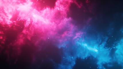 Obraz premium Pink and blue cosmic nebula, space background, abstract art, digital design
