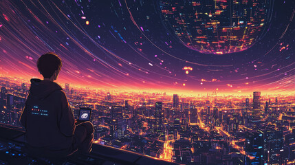 Fototapeta premium Hackers are planning to hack and attack Zeroday networks and cyber security systems in Smart digital city with Data center on cloud cyber security and Blue Binary Data Software Programming Code