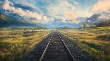 Obraz premium railroad in the mountains