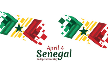 April 4, Independence day of Senegal. Happy Independence day vector illustration. Suitable for greeting card, poster and banner.