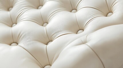 Obraz premium Luxurious Cream Leather Upholstery with Button-Tufted Pattern - Closeup Texture Background