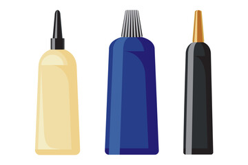 Cosmetics and care. Tubes of cream, concealer, foundation, and serum.