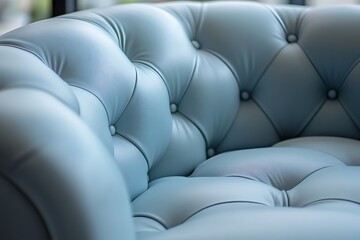 Fototapeta premium Luxurious Cream Leather Upholstery with Button-Tufted Pattern - Closeup Texture Background