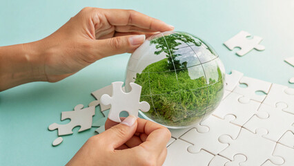 Hands Holding the Globe for Global Care and Protection