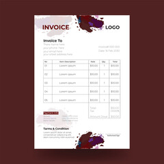 Minimal, simple and modern invoice template, invoice design