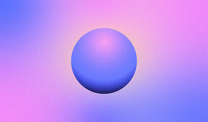 Gradient sphere circle purple pink grainy background, abstract geometric shape noise texture poster banner design, technology background
