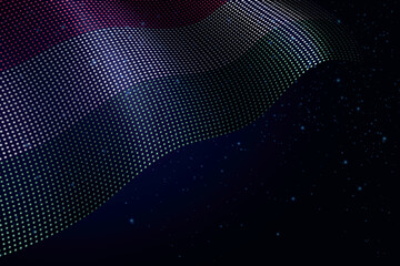 Naklejka premium Hungary digital flag made of dots over a starry background