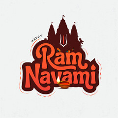 Happy Shree Ram Navami, vector Illustration, Ram Navami Typography Design