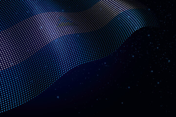 Fototapeta premium Nicaragua digital flag made of dots over a starry background