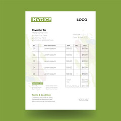 Modern invoice template design with mockup, invoice design template
