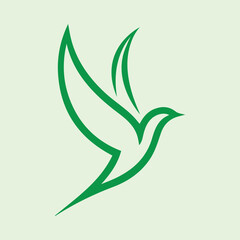 Unique Flying Bird Line Art bird logo, minimal bird logo