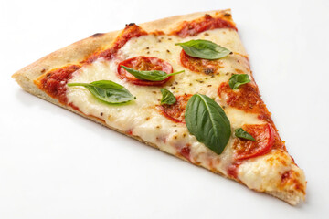 Delicious Pizza Slice Mozzarella, Tomato, Basil, Crust