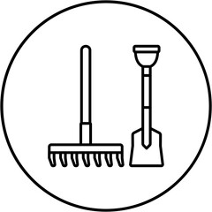 Shovel and rake Icon