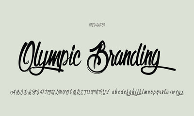 Luxury Olympic Branding alphabet letters font for logo