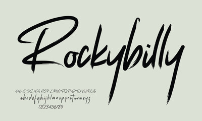 Luxury Rockybilly alphabet letters font for logo