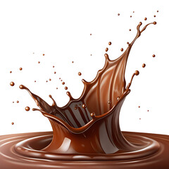 chocolate splash isolated on transparent background