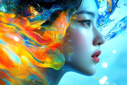 Brainwave disruption. Abstract mind. Hallucination - due to pcp: abstract image of individual status. Metaphorical pcp emotions of a mental illusion. Ghostly figure. Perception problem.