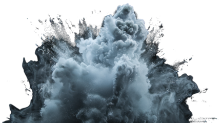 Realistic explosion effect with transparent background for compositing