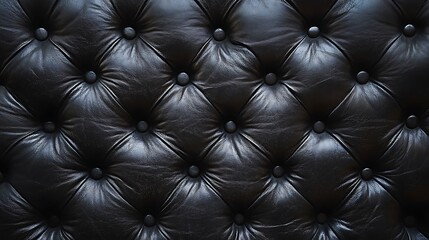 Naklejka premium Luxurious Cream Leather Upholstery with Button-Tufted Pattern - Closeup Texture Background