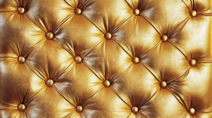 Naklejka premium Luxurious Cream Leather Upholstery with Button-Tufted Pattern - Closeup Texture Background