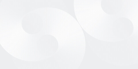 Vector white glowing geometric lines on gray background. Modern shiny blue circle lines pattern. Futuristic technology concept. Suit for cover abstract modern art design vector