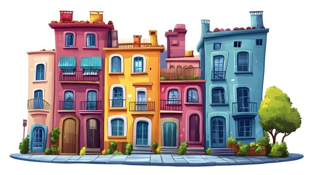 Energy-efficient Building Stickers - BEPOS Cartoon Vector Illustration for Projects