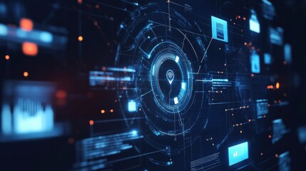 An AI powered system automating fraud detection in online banking by analyzing real time transaction and user data, futuristic AI-driven finance platform, Financial technology style