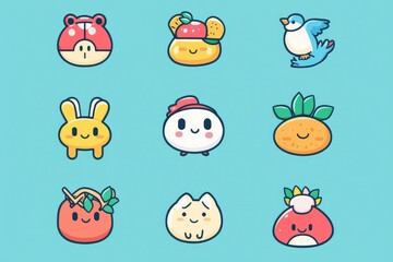 Obraz premium icons series of cute supermatket minimalism