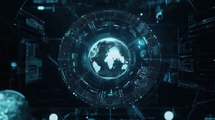 Obraz premium An AI powered system automating home energy optimization by analyzing real time energy consumption and weather data, futuristic AI-driven smart home platform, Smart home technology style