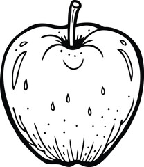 Poison Apple. Hand drawn Illustration. Vector designee ,Tattoo ,art. Trendy Print